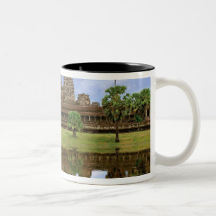 Taza Bicolor Camboya, Kampuchea, templo de Angkor Wat.