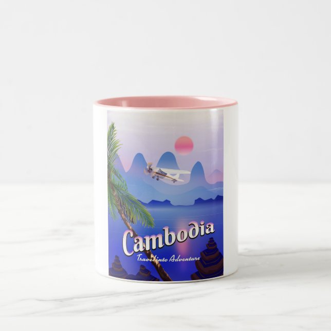 Taza Bicolor Camboya: 'Viaja a la aventura' (Centro)