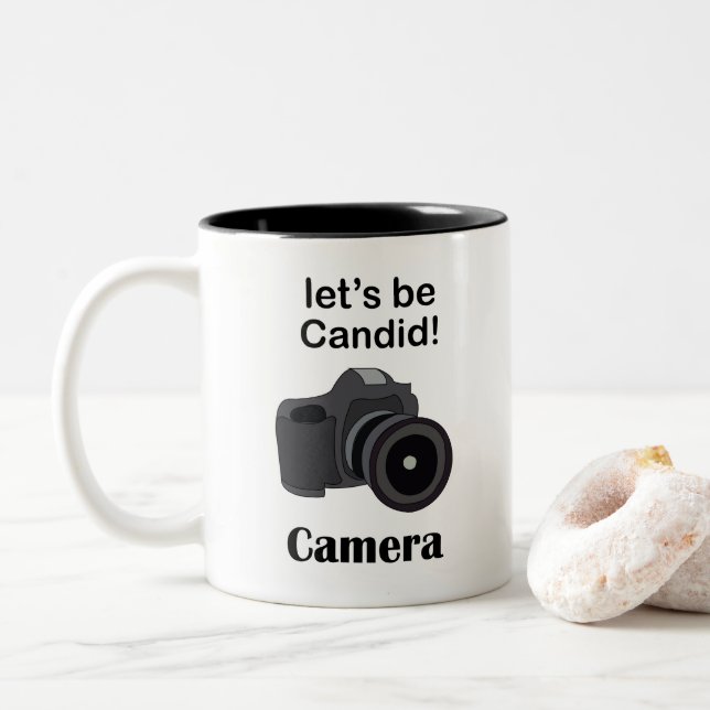 Taza Bicolor Camera Candid Photographer (Con donut)