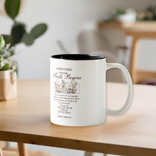 Taza Bicolor Caminar por la fe 2 Escritura Floral Corinthians