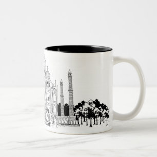 Taza Bicolor Camino por el Taj Mahal