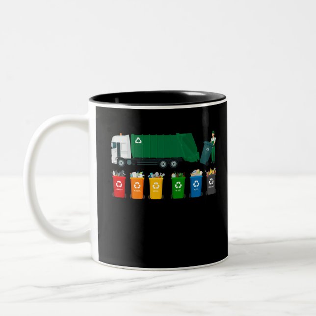 Taza Bicolor Camión de basura reciclado (Izquierda)
