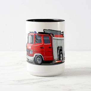 Taza Bicolor camión de bomberos personalizados