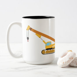 Taza Bicolor Camión de construcción de grúas