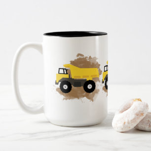 Taza Bicolor Camión de Construcción Volquete Barro