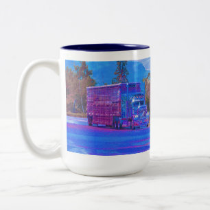 TAZA BICOLOR CAMIÓN DE GANADERÍA GRAN CAMIÓN DE CAMIONES DE CAM