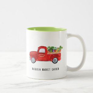 Taza Bicolor Camión de granja orgánica verduras mercado de agri