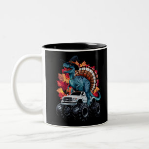 Taza Bicolor Camión Monstruo Dinosaurio de Acción de Gracias T-