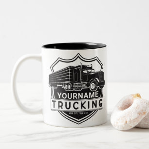 Taza Bicolor Camión Personalizado NOMBRE Transporte Camión Gran