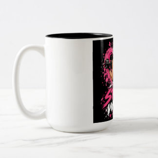 Taza Bicolor Camiseta artística para mujer con ángel y dos quer