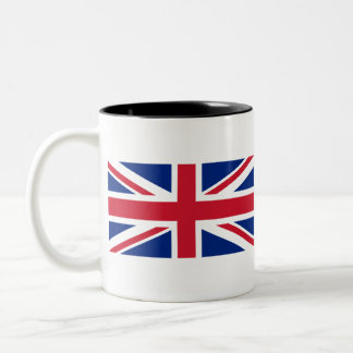 Taza Bicolor Camiseta con bandera Jack de la Unión de Vintage