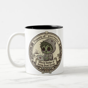 Taza Bicolor Camiseta con Insignia Personalizable de Muerto por