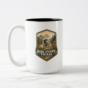 Taza Bicolor Camiseta de aventura vintage para ciclista de send