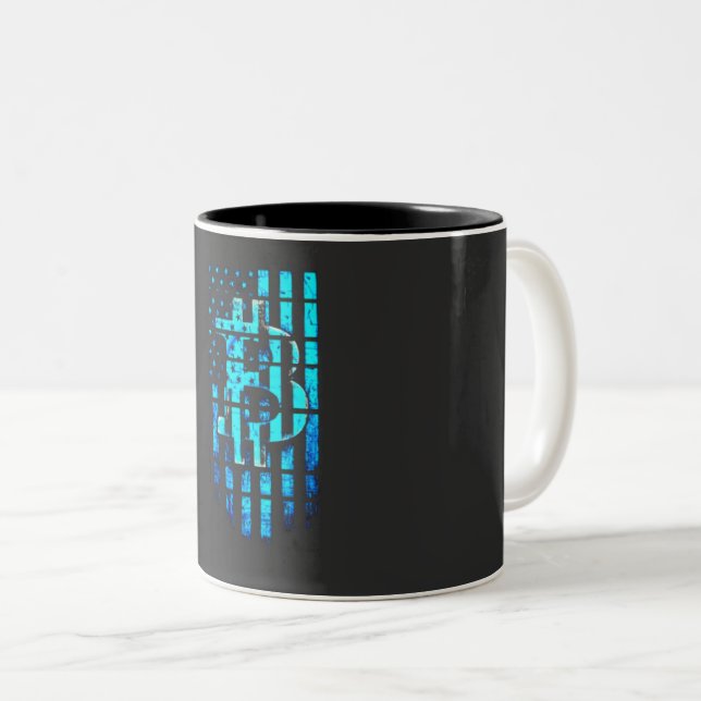 Taza Bicolor Camiseta de Bitcoin azul (Anverso derecho)