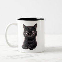 Camiseta de gato negro genial con gafas mascota li