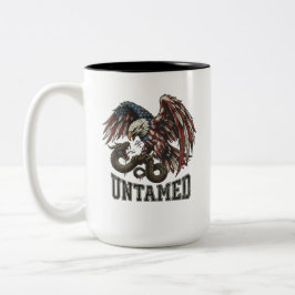 Taza Bicolor Camiseta de Motociclista Águila Patriótica Indómit