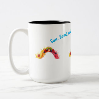 Taza Bicolor Camiseta de Vibraciones de Verano Tropical