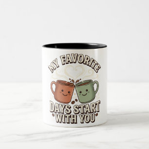 Taza Bicolor Camiseta del Día del Mejor Amigo: Divertido Outfit