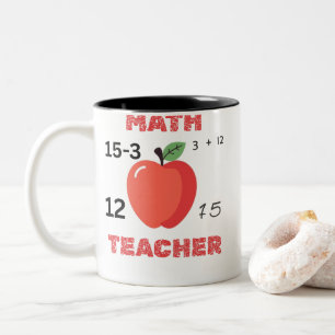 Taza Bicolor Camiseta divertida de profesor de matemáticas con