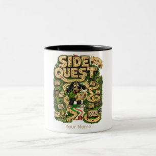 Taza Bicolor Camiseta divertida personalizada de Side Quest par