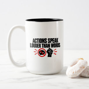 Taza Bicolor Camiseta 'Las Acciones Hablan Más Que Las Palabras