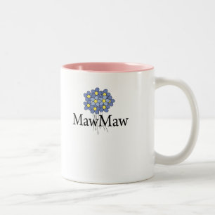 Taza Bicolor Camiseta MawMaw Flor Azul Bonita