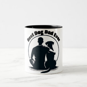 Taza Bicolor Camiseta Mejor Papá Perro del Mundo Silueta de Hom
