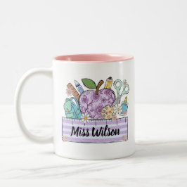 Taza Bicolor Camiseta Personalizada para Maestros | Nombre de M