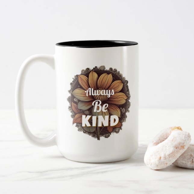 Taza Bicolor Camiseta siempre amable (Con donut)