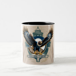 Taza Bicolor Camiseta universitaria: Logo de Hawk