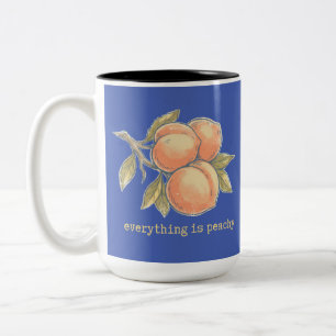 Taza Bicolor Camiseta vintage de melocotón Todo está de marav