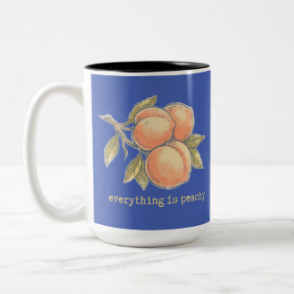 Taza Bicolor Camiseta vintage de melocotón | Todo está de marav
