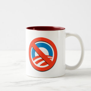 Taza Bicolor Camisetas de Anti-Obama, botones, pegatinas