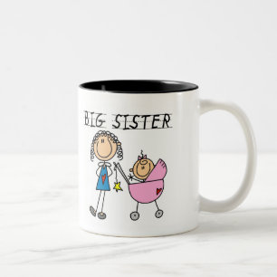 Taza Bicolor Camisetas de Hermana Mayor con Hermana Menor