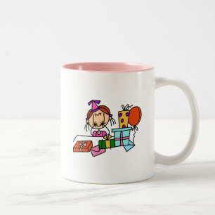 Taza Bicolor Camisetas de niña pelirroja con regalos de cumplea