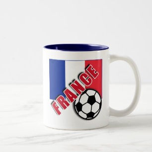 Taza Bicolor Camisetas del aficionado al fútbol del mundo de