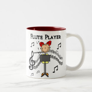 Taza Bicolor Camisetas y regalos de chica de palitos tocando la