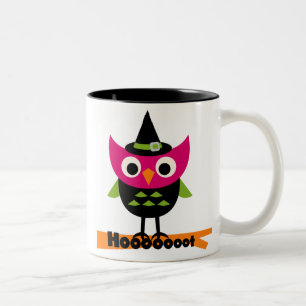 Taza Bicolor Camisetas y regalos de Halloween con lechuza