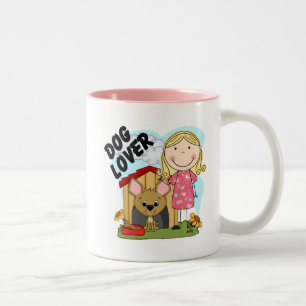 Taza Bicolor Camisetas y regalos de la Chica Dog Lover Blond