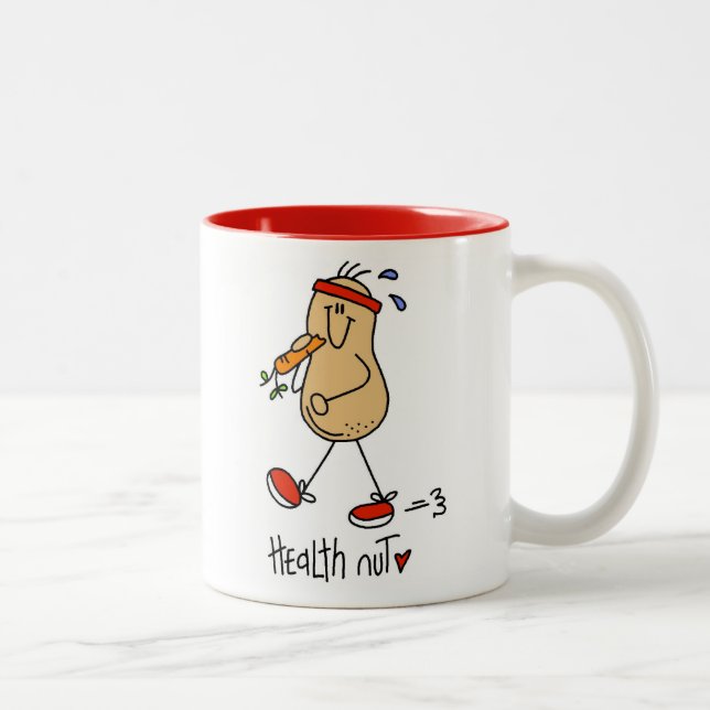Taza Bicolor Camisetas y regalos de la nuez de la salud (Derecha)