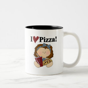 Taza Bicolor Camisetas y regalos de la pizza del amor del chica