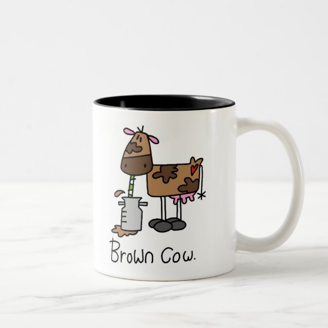Taza Bicolor Camisetas y regalos de la vaca de Brown (Derecha)