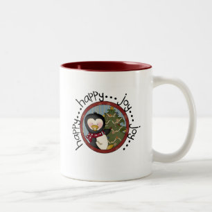 Taza Bicolor Camisetas y regalos de Penguin Holiday