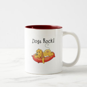 Taza Bicolor Camisetas y regalos de rock para perros