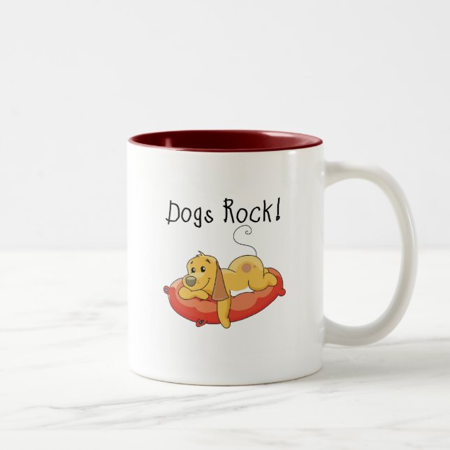 Taza Bicolor Camisetas y regalos de rock para perros (Derecha)