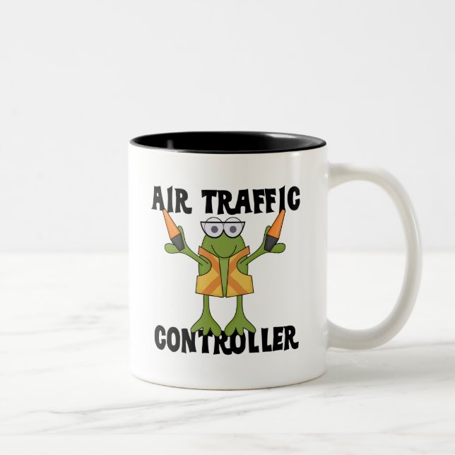 Taza Bicolor Camisetas y regalos del controlador aéreo (Derecha)