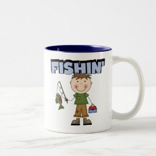 Taza Bicolor Camisetas y regalos del muchacho de Fishin
