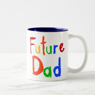 Taza Bicolor Camisetas y regalos futuros del papá del texto de