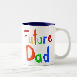 Taza Bicolor Camisetas y regalos futuros del papá del texto del