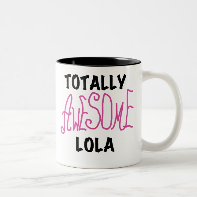 Taza Bicolor Camisetas y regalos Lola rosados totalmente alucin (Derecha)